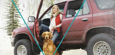 woman with 4runner and dog
